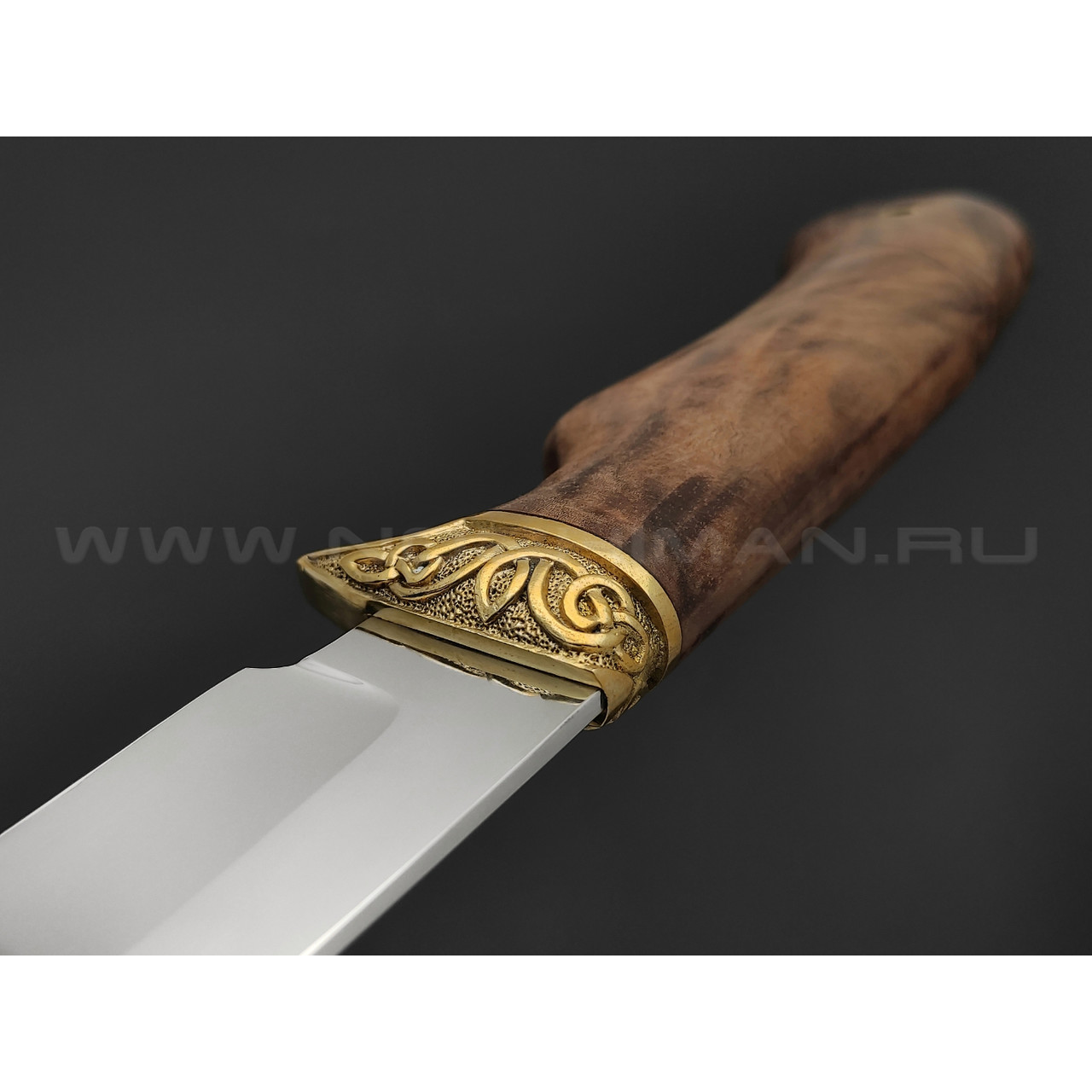 Нож "Газель" сталь 95Х18, рукоять дерево орех, латунь (Фурсач А. А.)