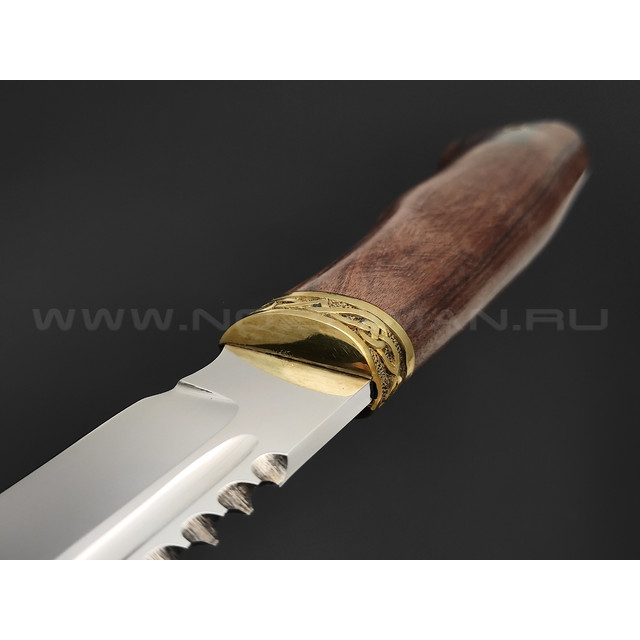 Нож "Волк" сталь 95Х18, рукоять дерево орех, латунь (Фурсач А. А.)