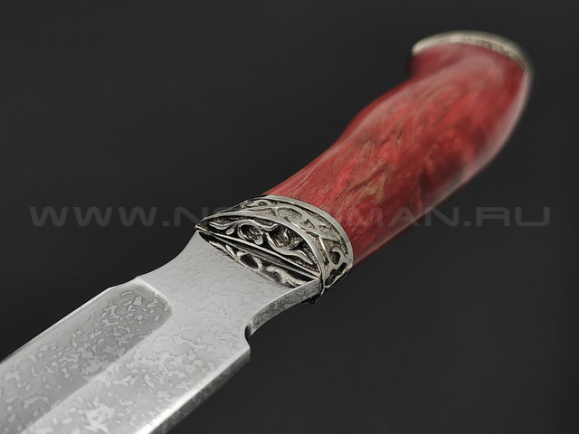 Нож "Рысь-М" сталь Алмазка ХВ5, рукоять карельская береза, мельхиор (Фурсач А. А.)