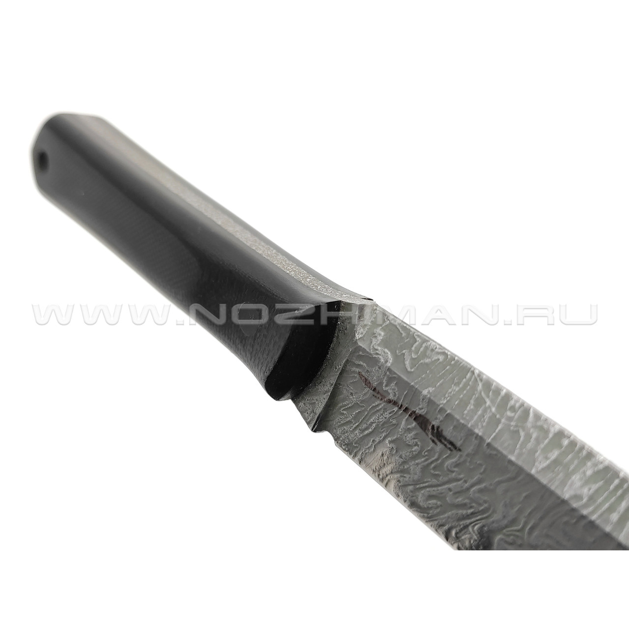 Волчий Век нож Стрела Custom сталь Niolox WA дамаскаж, рукоять черная G10