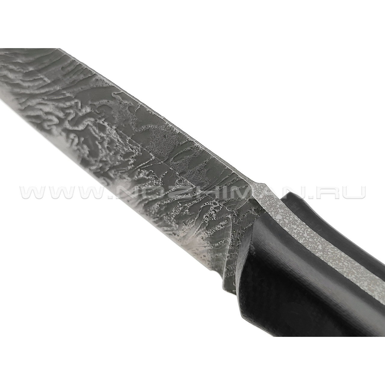 Волчий Век нож Стрела Custom сталь Niolox WA дамаскаж, рукоять черная G10