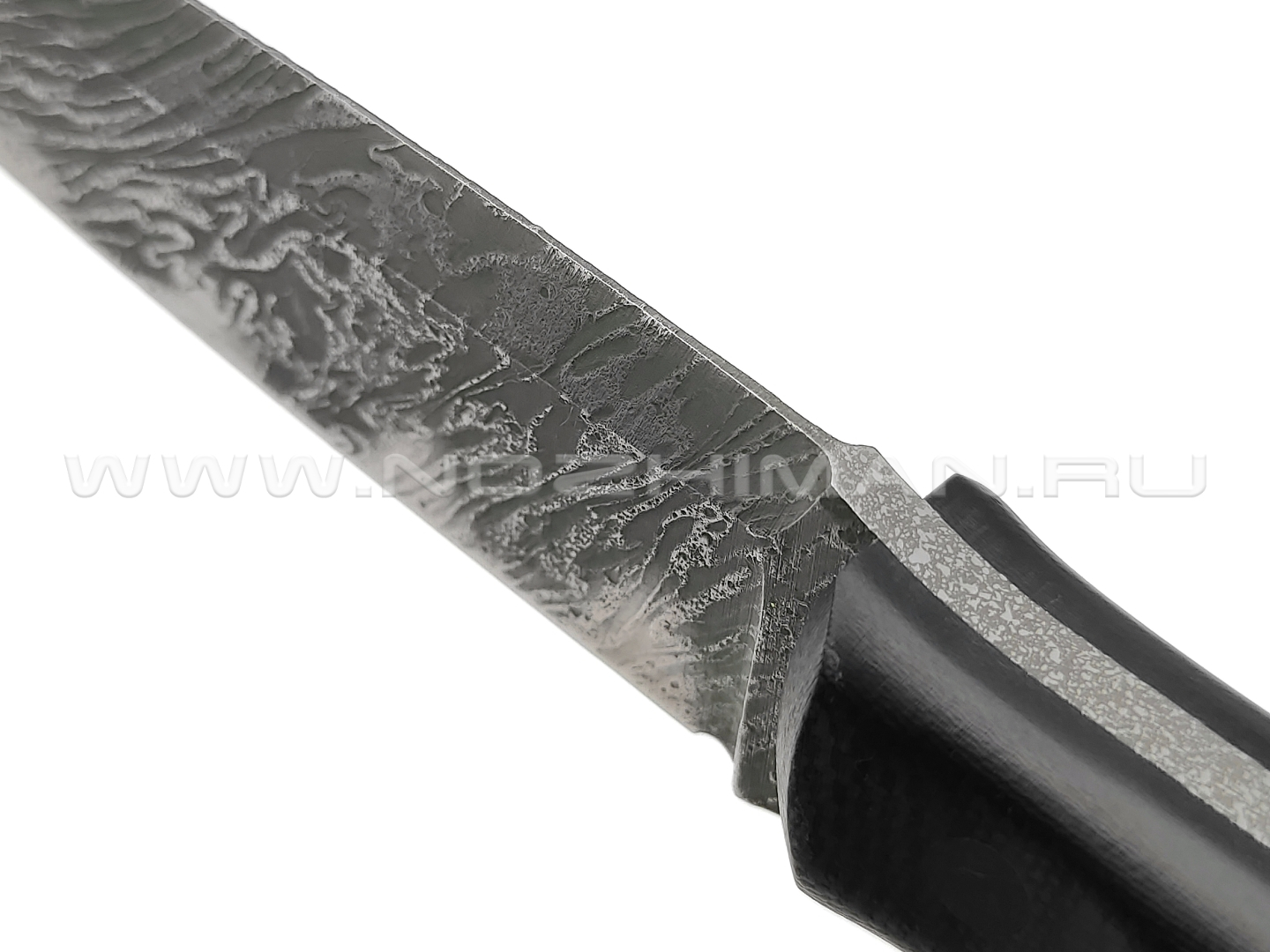 Волчий Век нож Стрела Custom сталь Niolox WA дамаскаж, рукоять черная G10