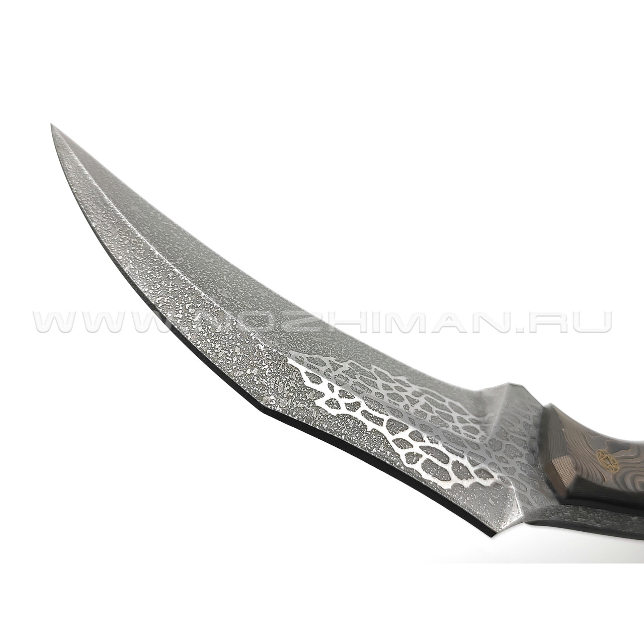 Волчий Век нож керамбит сталь PGK WA, рукоять G10, Carbon fiber, пины