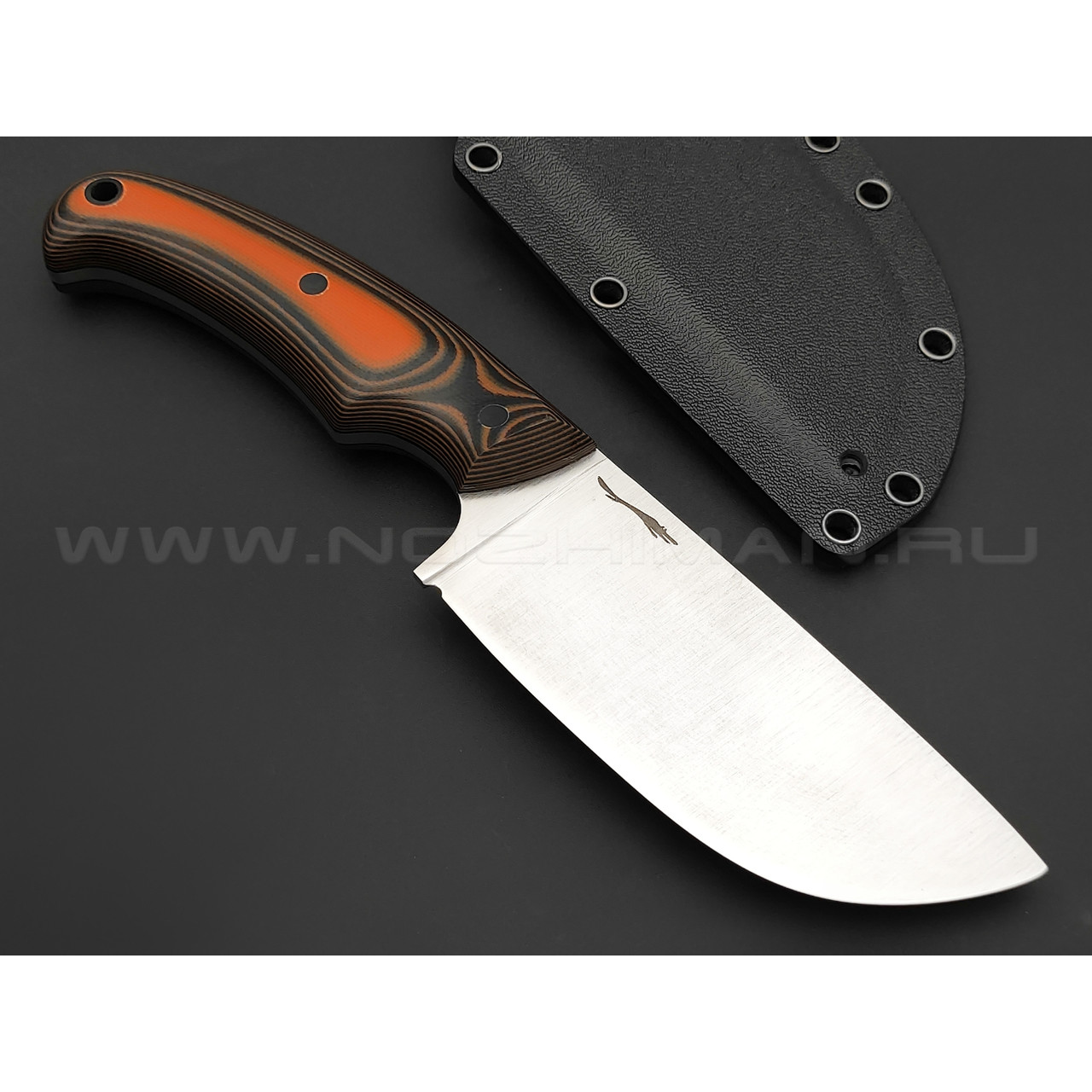 Волчий Век нож Шихан сталь Niolox WA satin, рукоять черно-оранжевая G10
