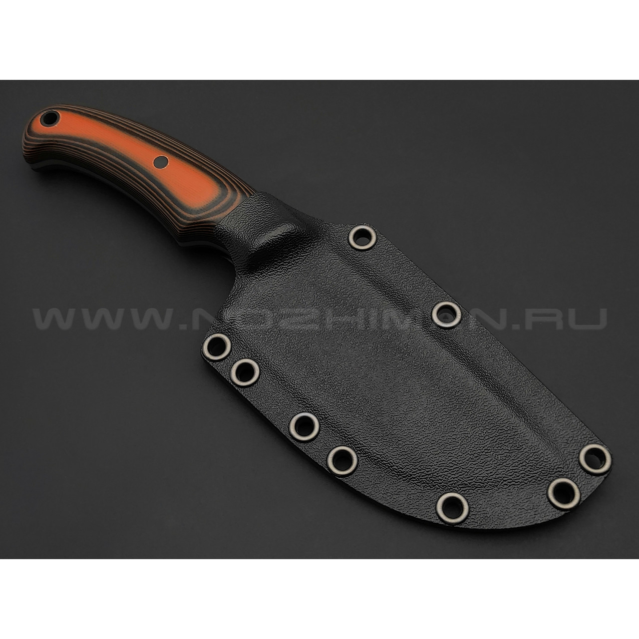 Волчий Век нож Шихан сталь Niolox WA satin, рукоять черно-оранжевая G10