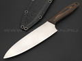 Волчий Век нож Шеф сталь Niolox WA сатин, рукоять черно-коричневая G10