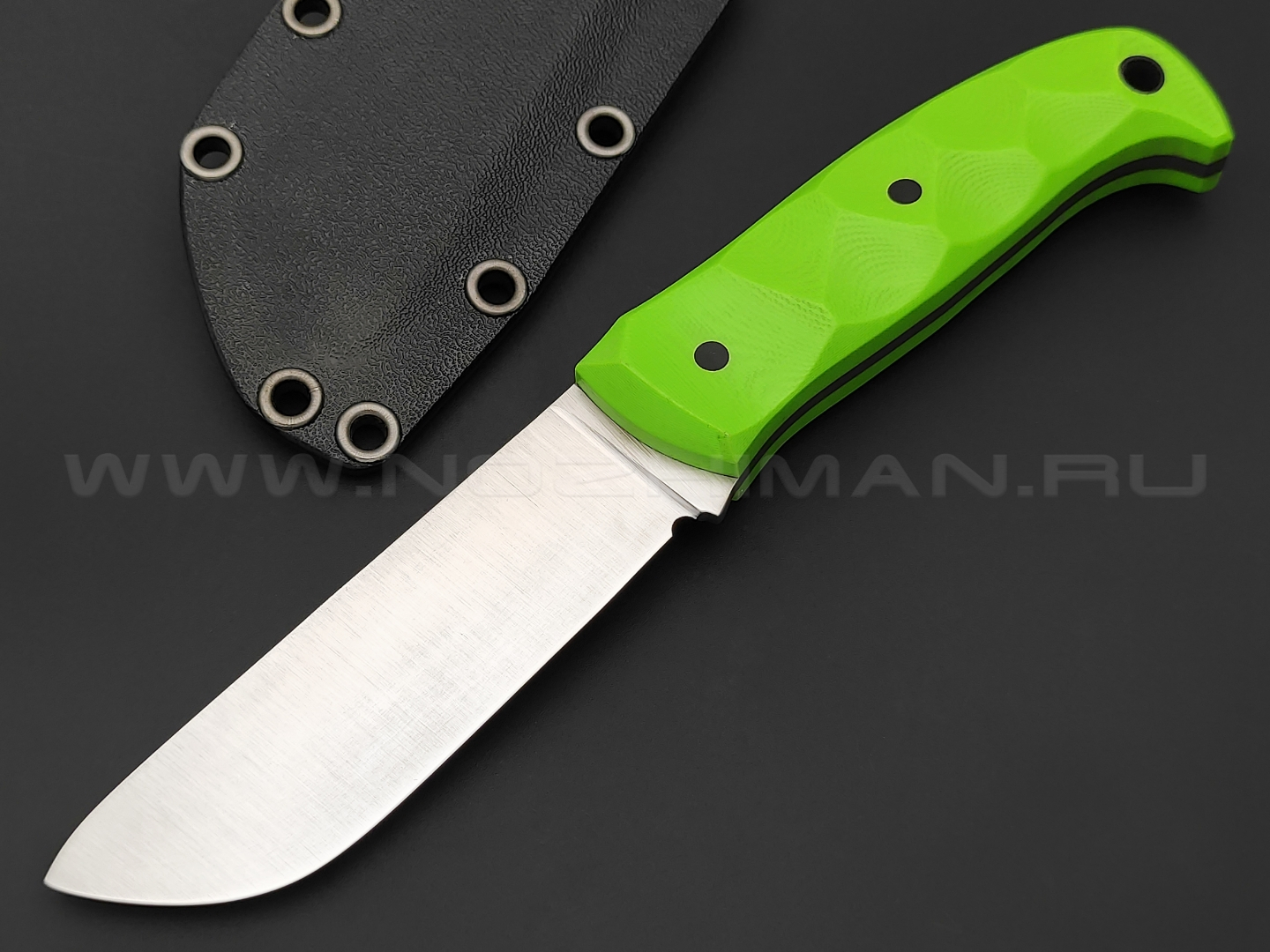 Волчий Век нож Камрад сталь Niolox WA сатин, рукоять G10 зеленый неон