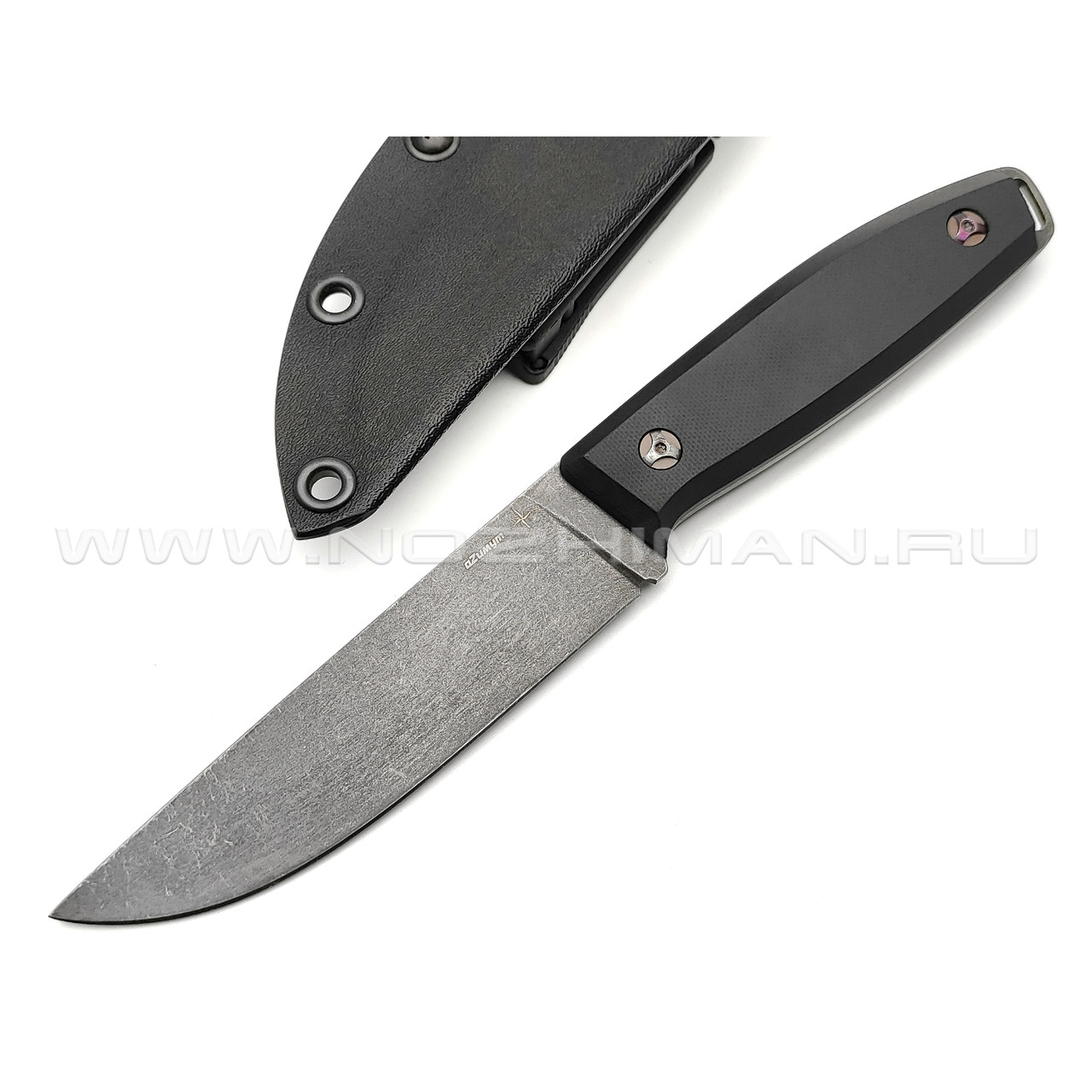 Роман Малинин нож "Азимут" сталь K110 блэквош, рукоять G10 black