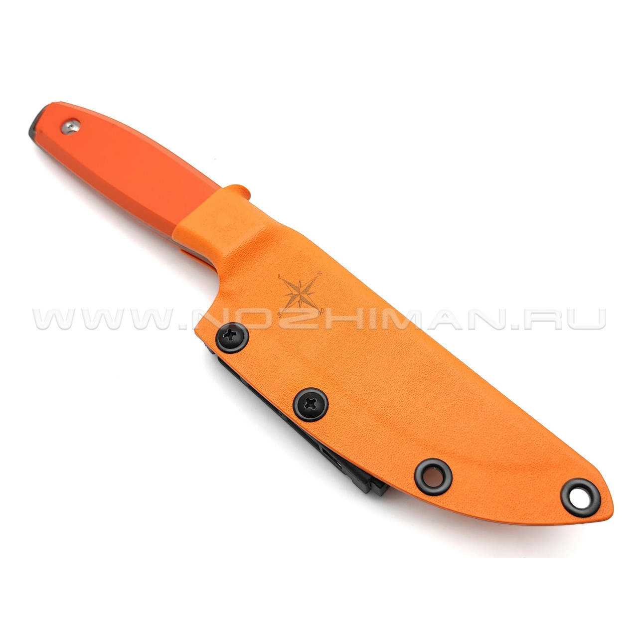Роман Малинин нож "Азимут" сталь K110 блэквош, рукоять G10 orange