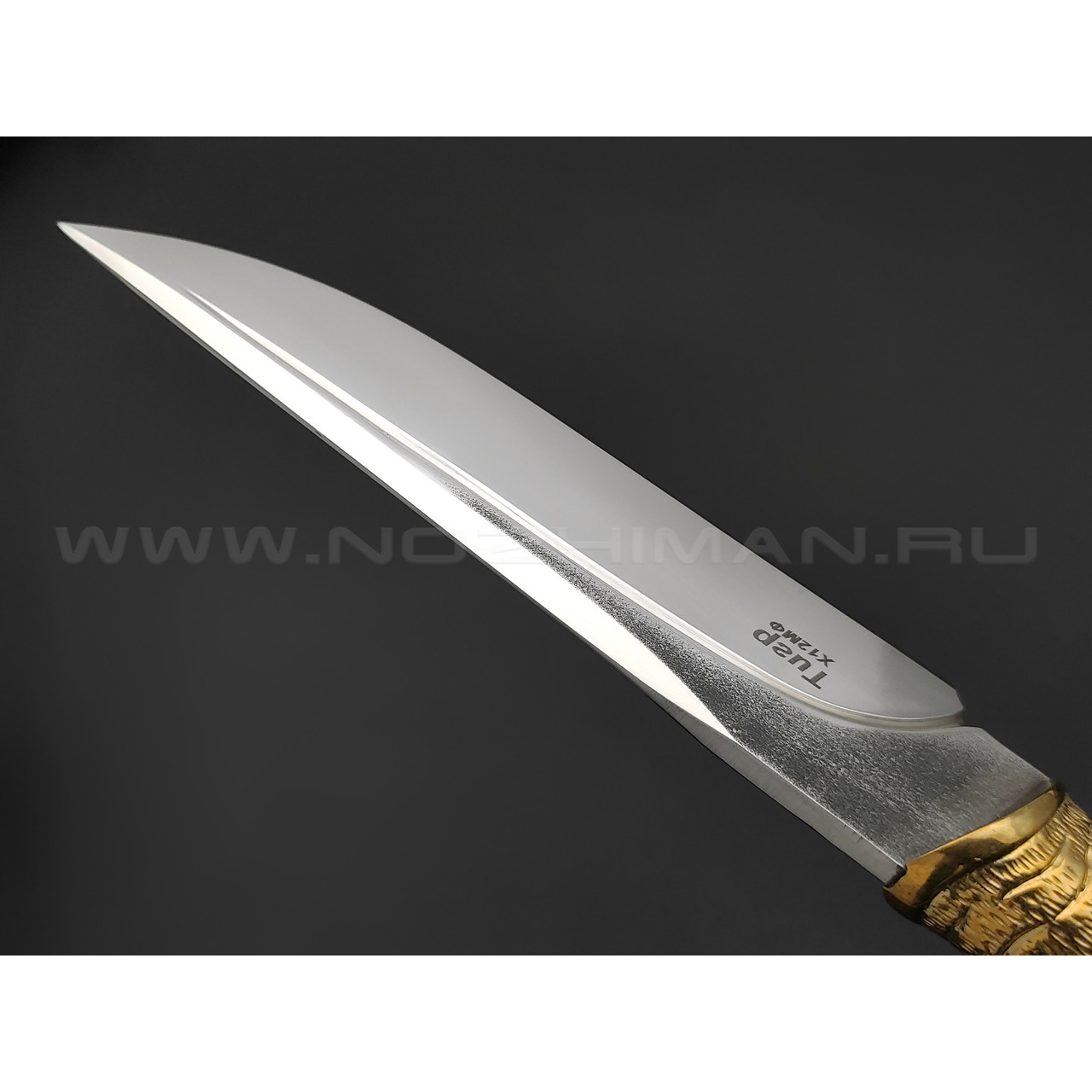 Kizlyar knife нож Тигр сталь Х12МФ, рукоять граб, латунь