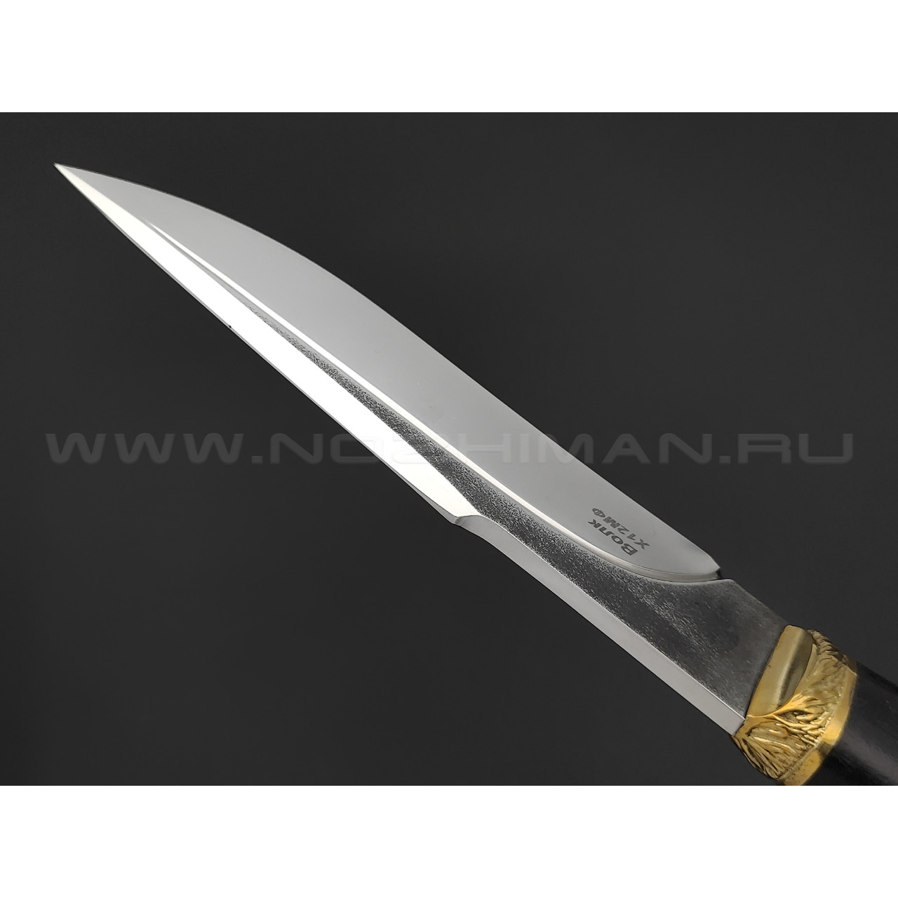Kizlyar knife нож Волк сталь Х12МФ, рукоять граб, латунь