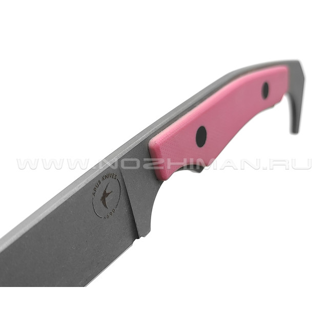 Апус нож Триггер сталь N690, рукоять G10 розовый