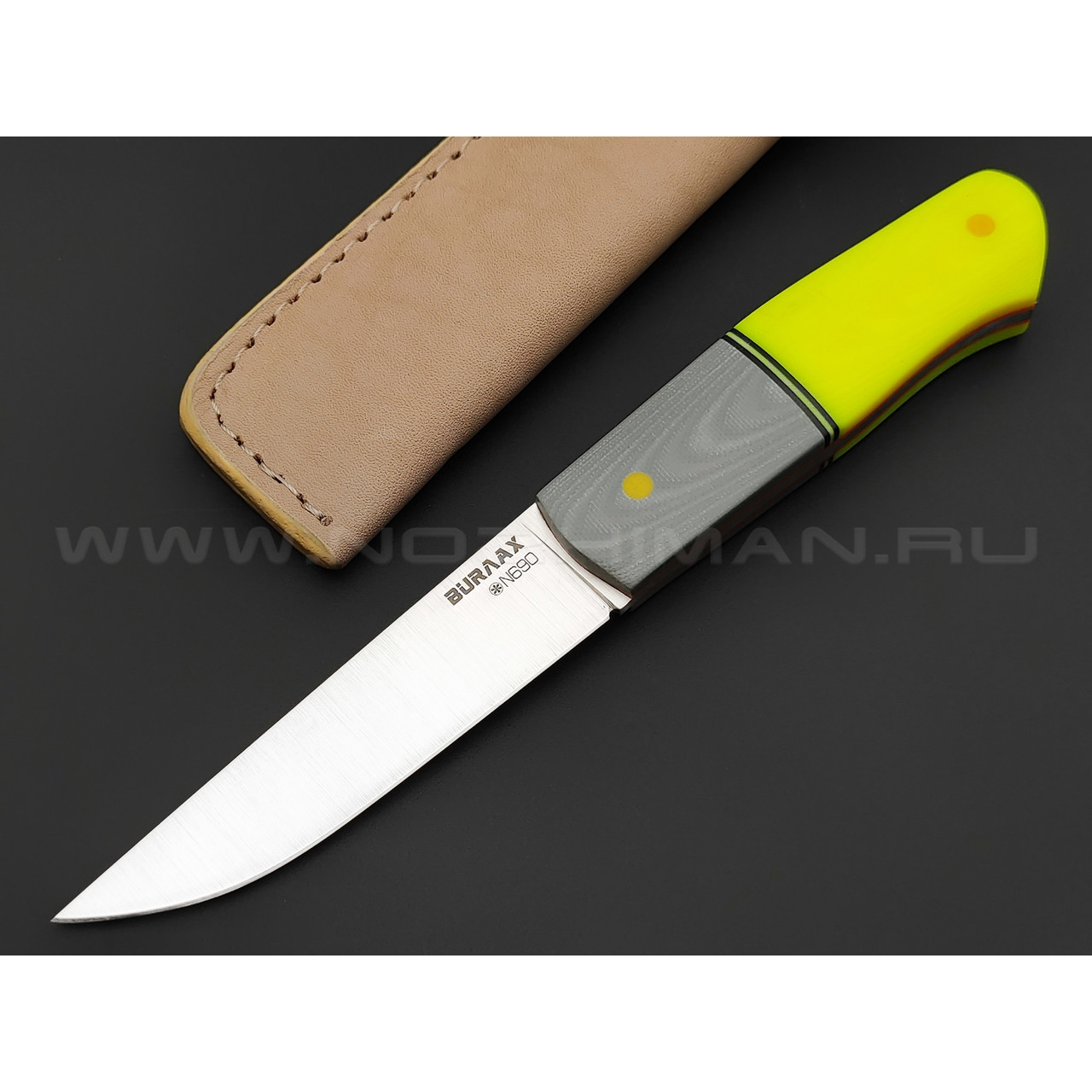 Нож Burlax Fin BX0041 сталь N690, рукоять G10 grey & yellow