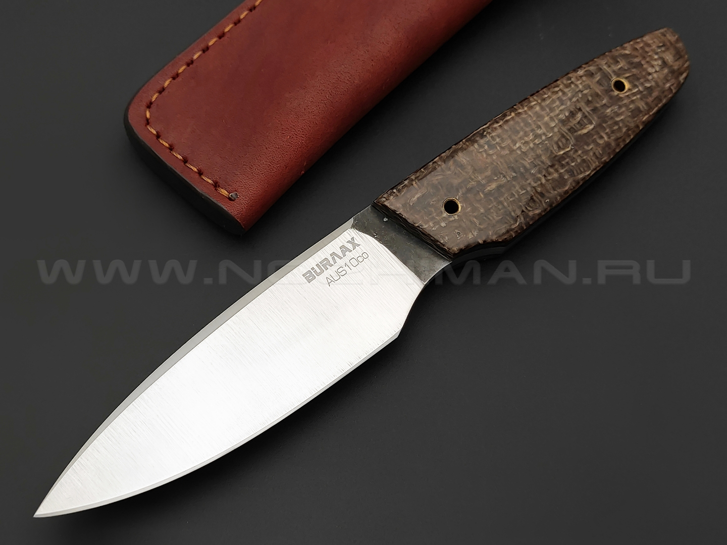 Нож Burlax BX0042 сталь Aus10Co, рукоять коричневая джутовая микарта