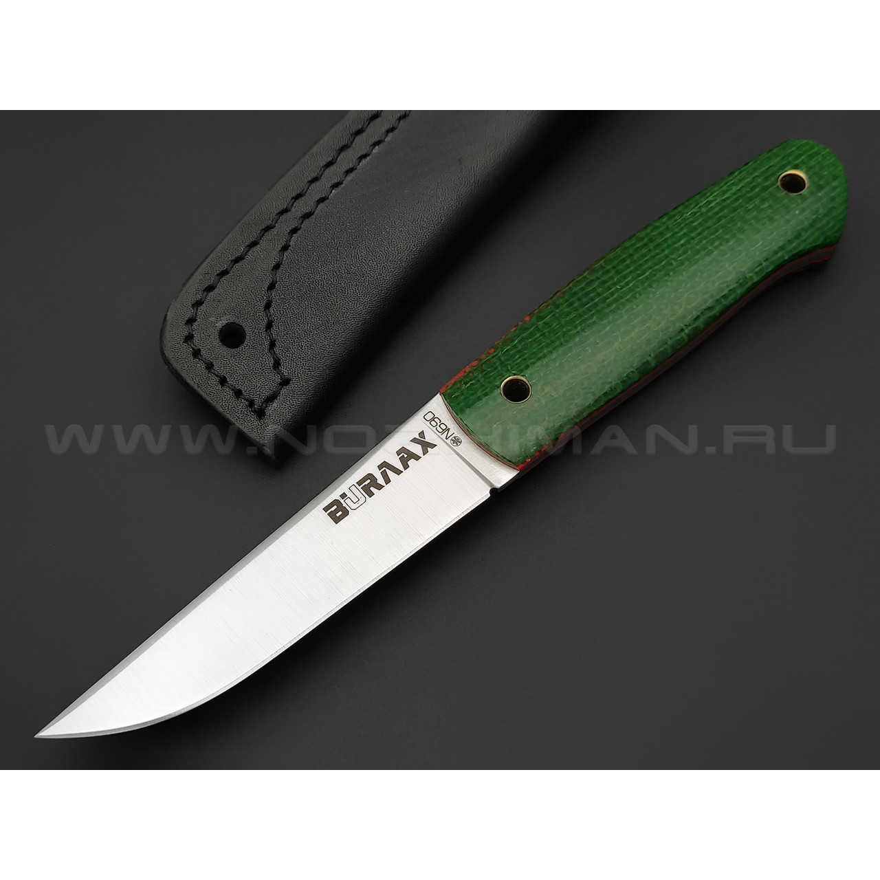 Нож Burlax BX0034 сталь N690, рукоять зеленая джутовая микарта