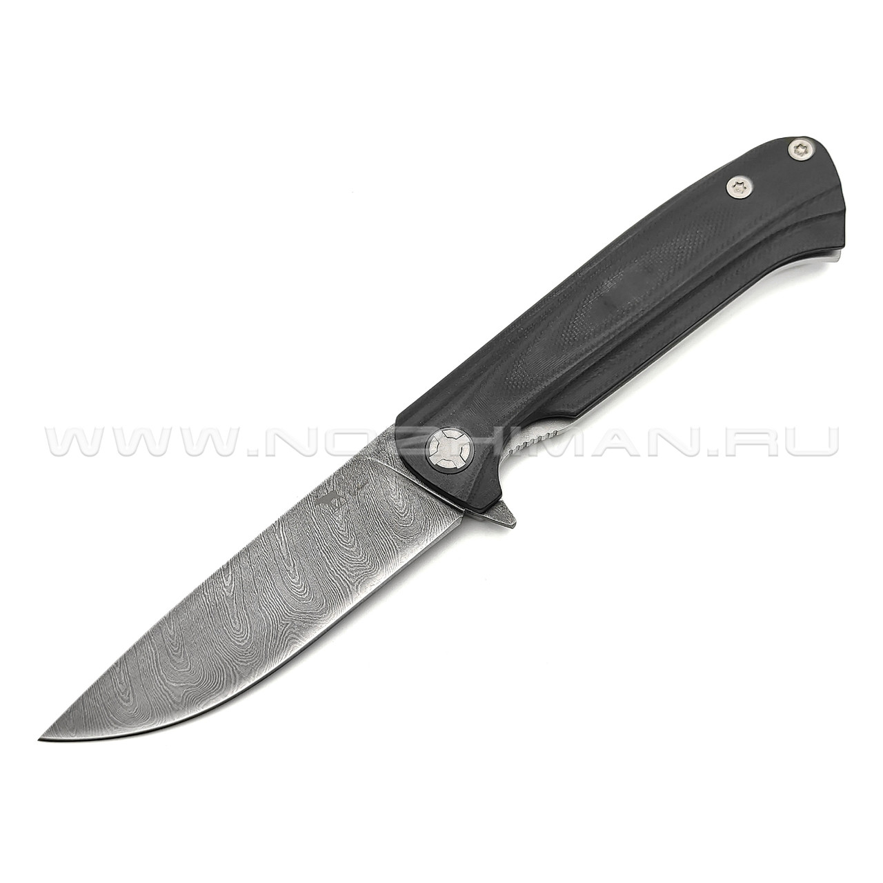 Saro нож Чиж Next дамасская сталь, рукоять G10 black
