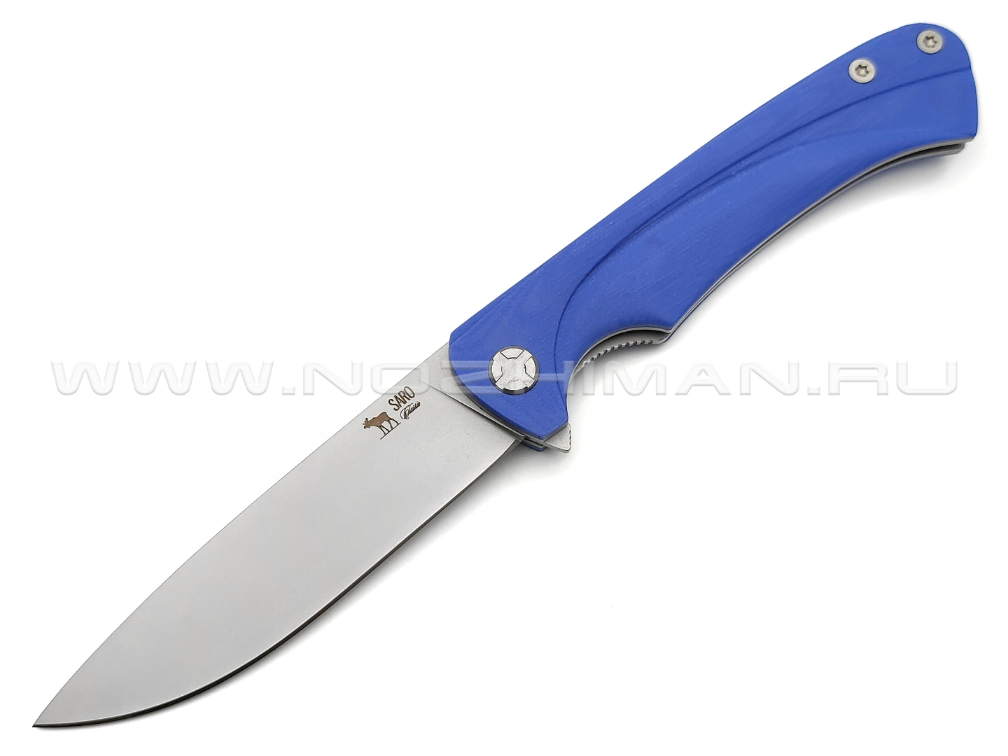 Saro нож Чиж Плюс, сталь K110, рукоять G10 blue