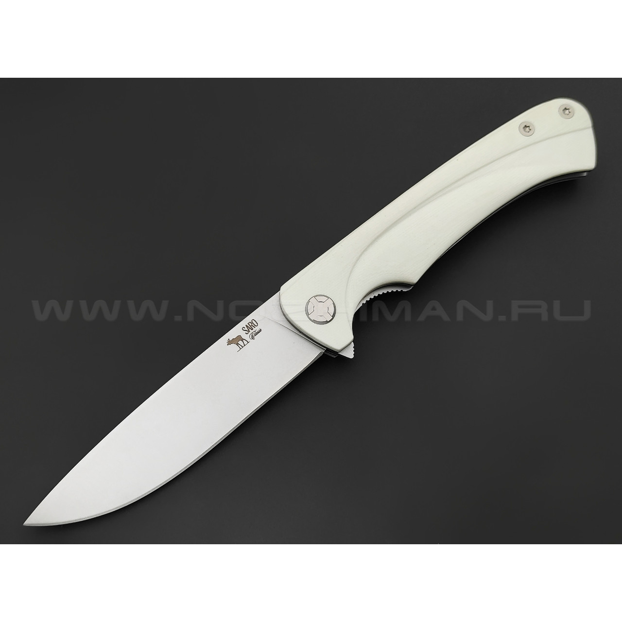 Saro нож Чиж Плюс, сталь K110, рукоять G10 white