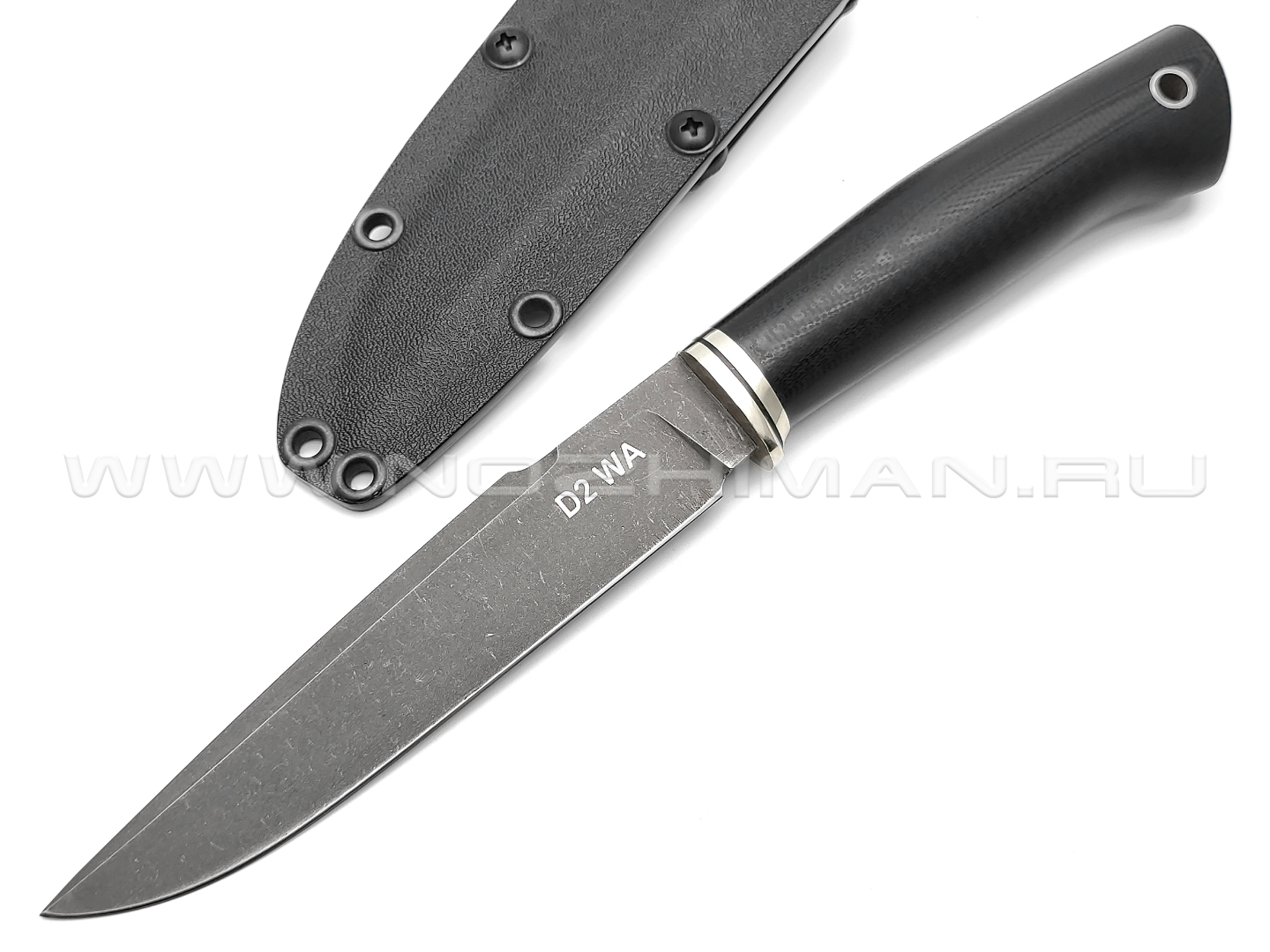 Волчий Век нож Слон Mod. сталь D2 WA blackwash, рукоять G10, нейзильбер