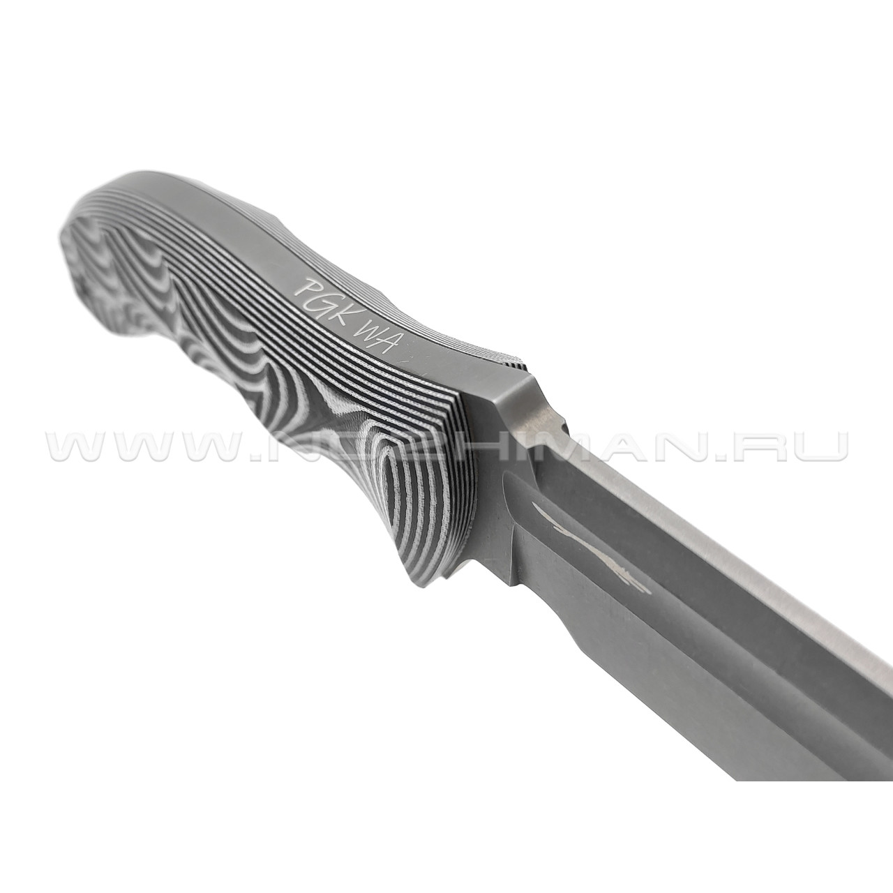 Волчий Век нож Команданте Tactical Edition сталь PGK WA блэквош, рукоять G10 black & white
