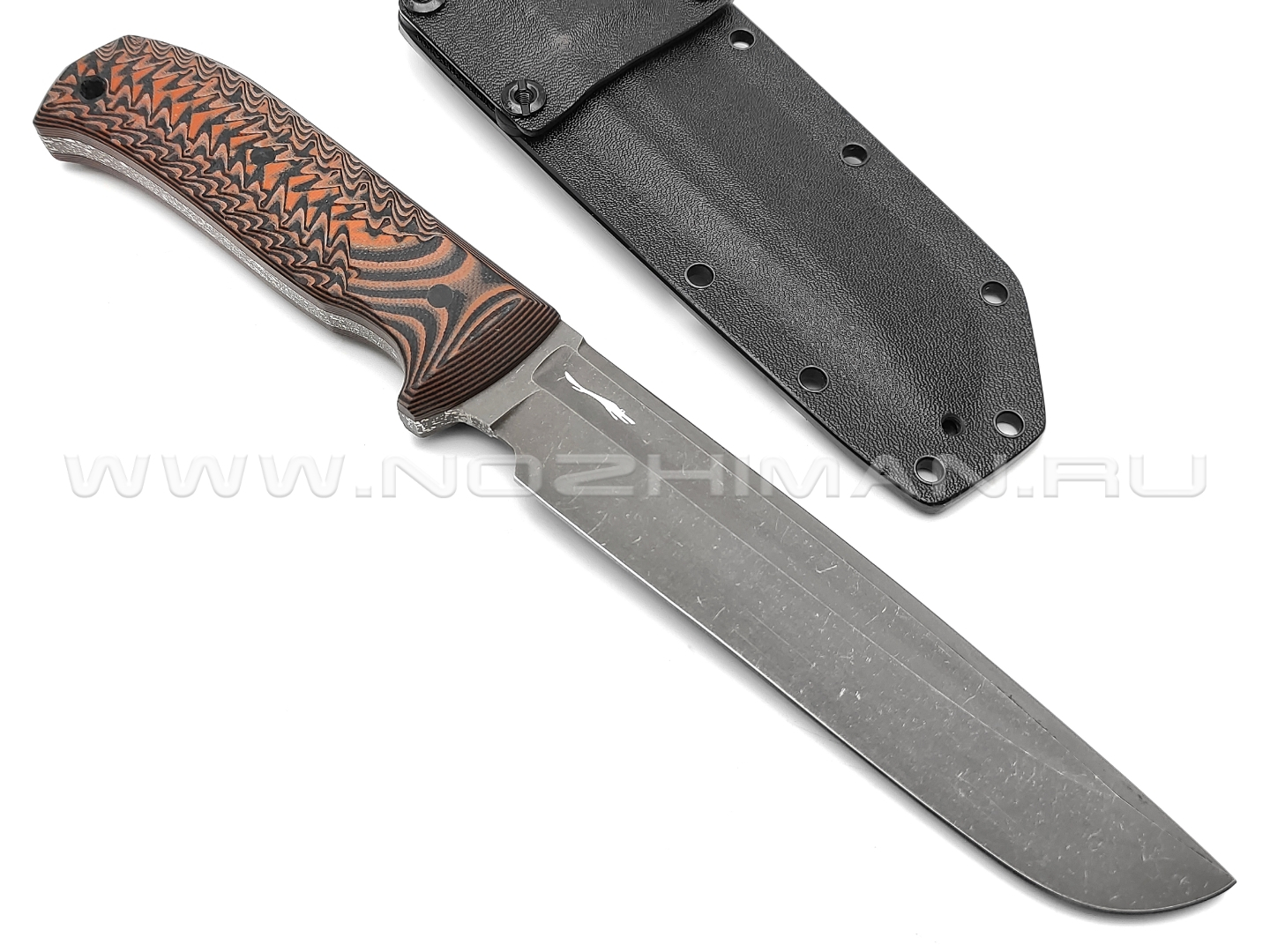 Волчий Век нож Пахарь Tactical Edition сталь PGK WA blackwash, рукоять G10 black & orange