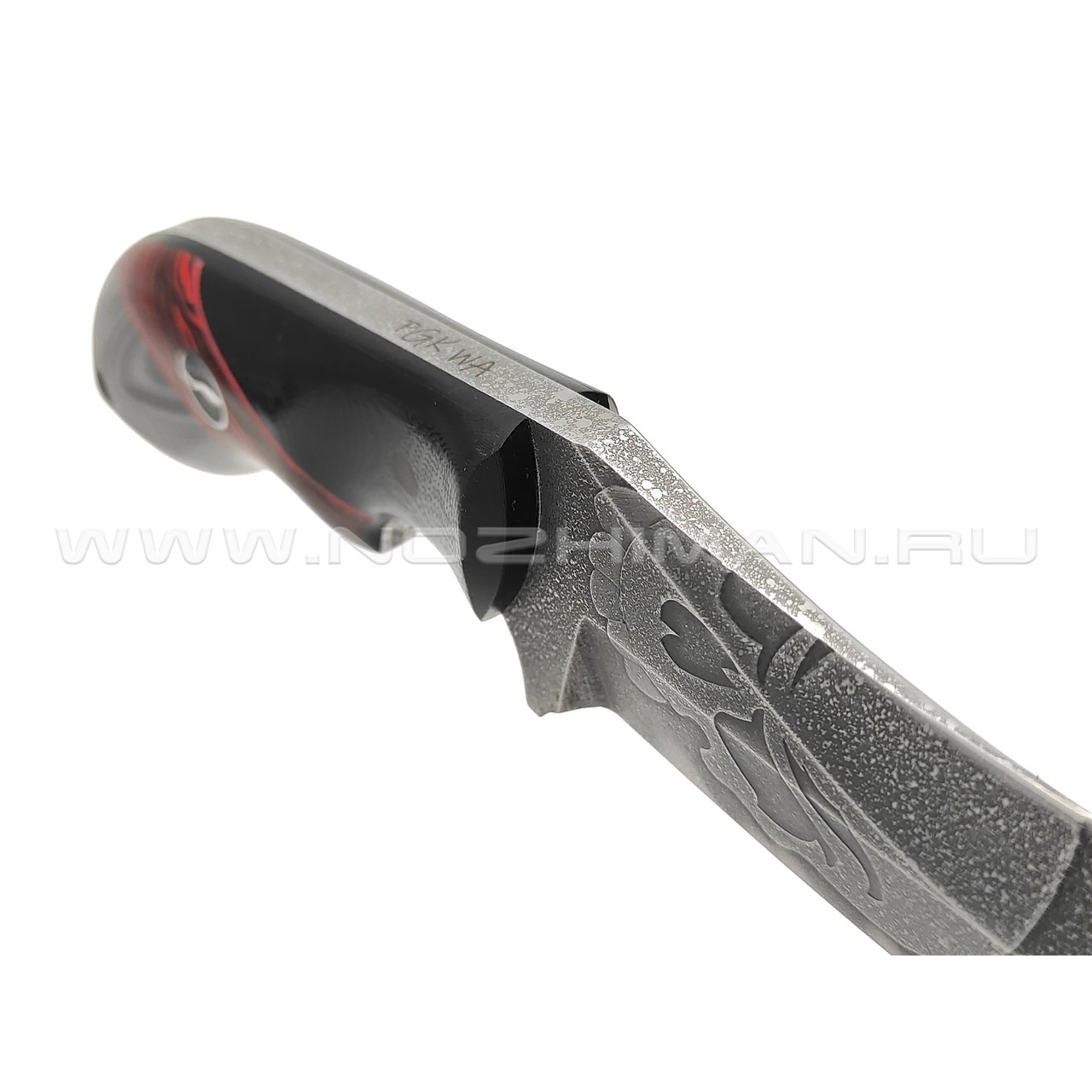 Волчий Век нож Кондрат 12 Skull Custom сталь PGK WA, рукоять G10 black & red