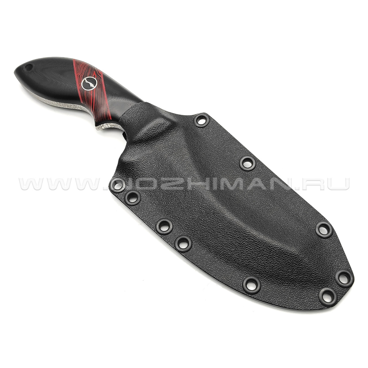 Волчий Век нож Кондрат 12 Skull Custom сталь PGK WA, рукоять G10 black & red
