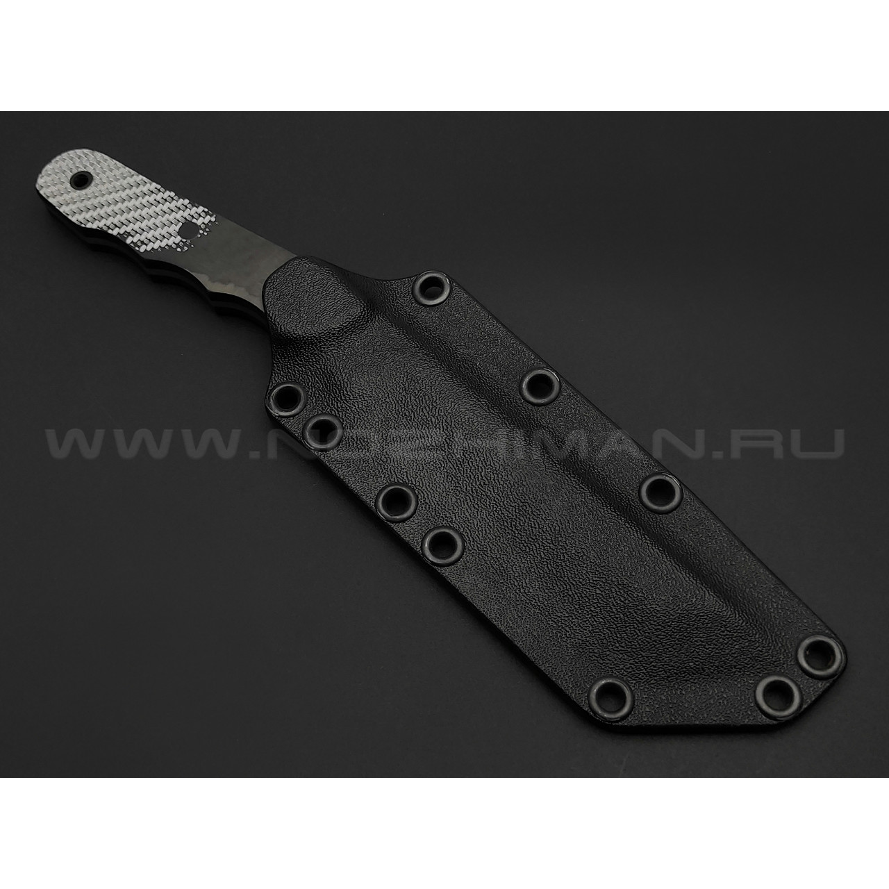 Волчий Век нож НДК 11 Mod. сталь Niolox WA сатин, рукоять Silver Twill, Carbon fiber