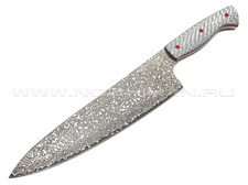 Кухонный шеф нож Burlax BX0093 сталь Дамаск VG10, рукоять Silver Twill