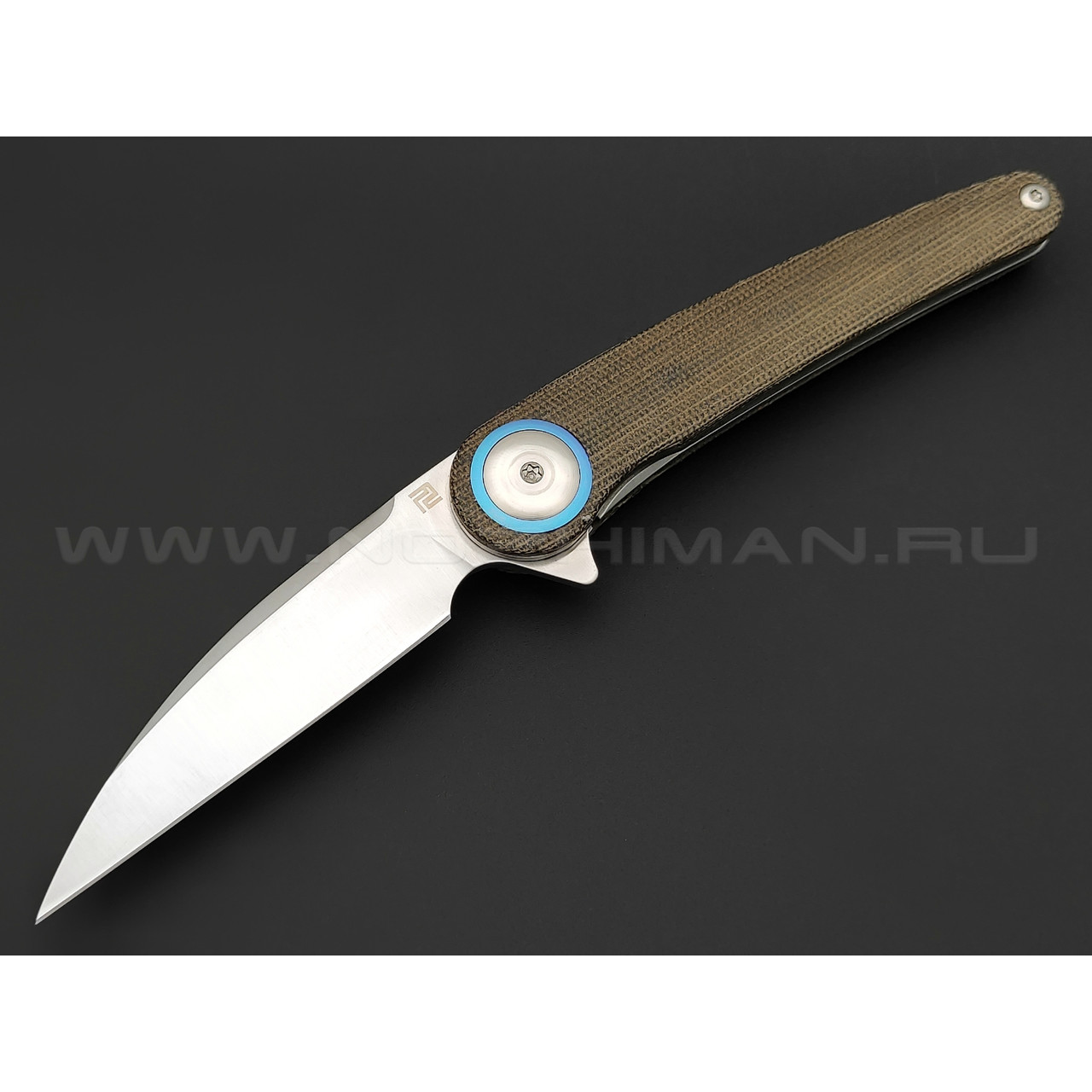Нож Artisan Cutlery 1848P-ODG Cazador сталь AR-RPM9, рукоять микарта, титан