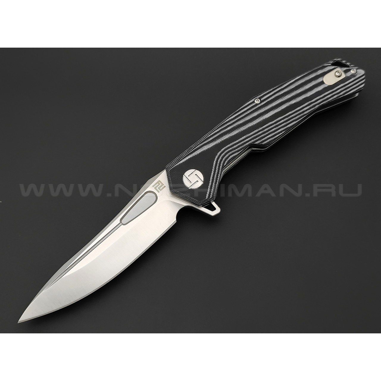 Нож Artisan Cutlery 1808P-BGC Zumwalt сталь D2, рукоять G10 black & white