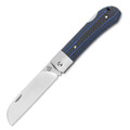 Нож QSP Worker QS128-D сталь N690, рукоять синяя G10, карбон, кожаный чехол Нож QSP Worker QS128-D сталь N690, рукоять синяя G10, карбон, кожаный чехол