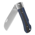 Нож QSP Worker QS128-D сталь N690, рукоять синяя G10, карбон, кожаный чехол Нож QSP Worker QS128-D сталь N690, рукоять синяя G10, карбон, кожаный чехол