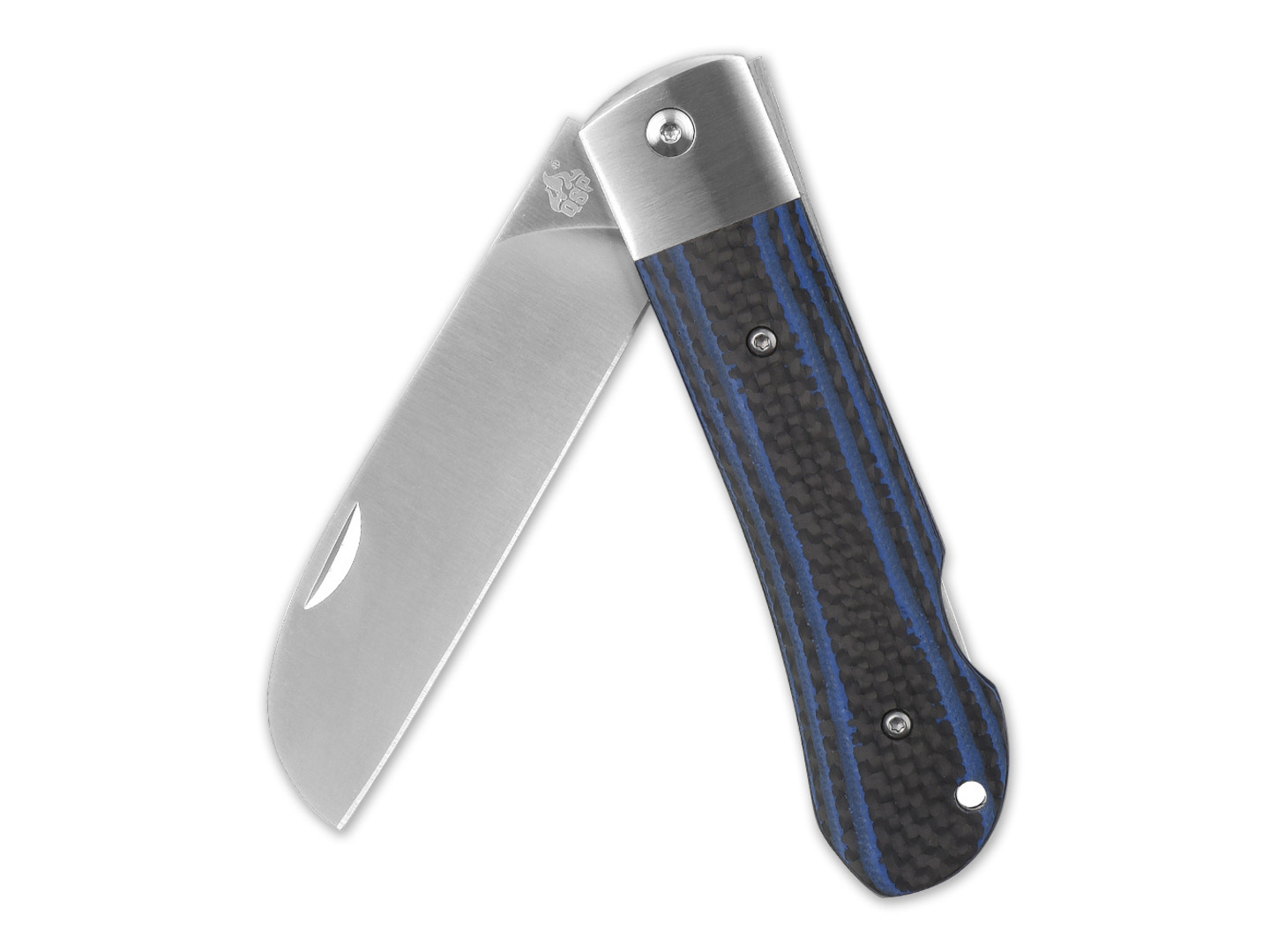 Нож QSP Worker QS128-D сталь N690, рукоять синяя G10, карбон, кожаный чехол