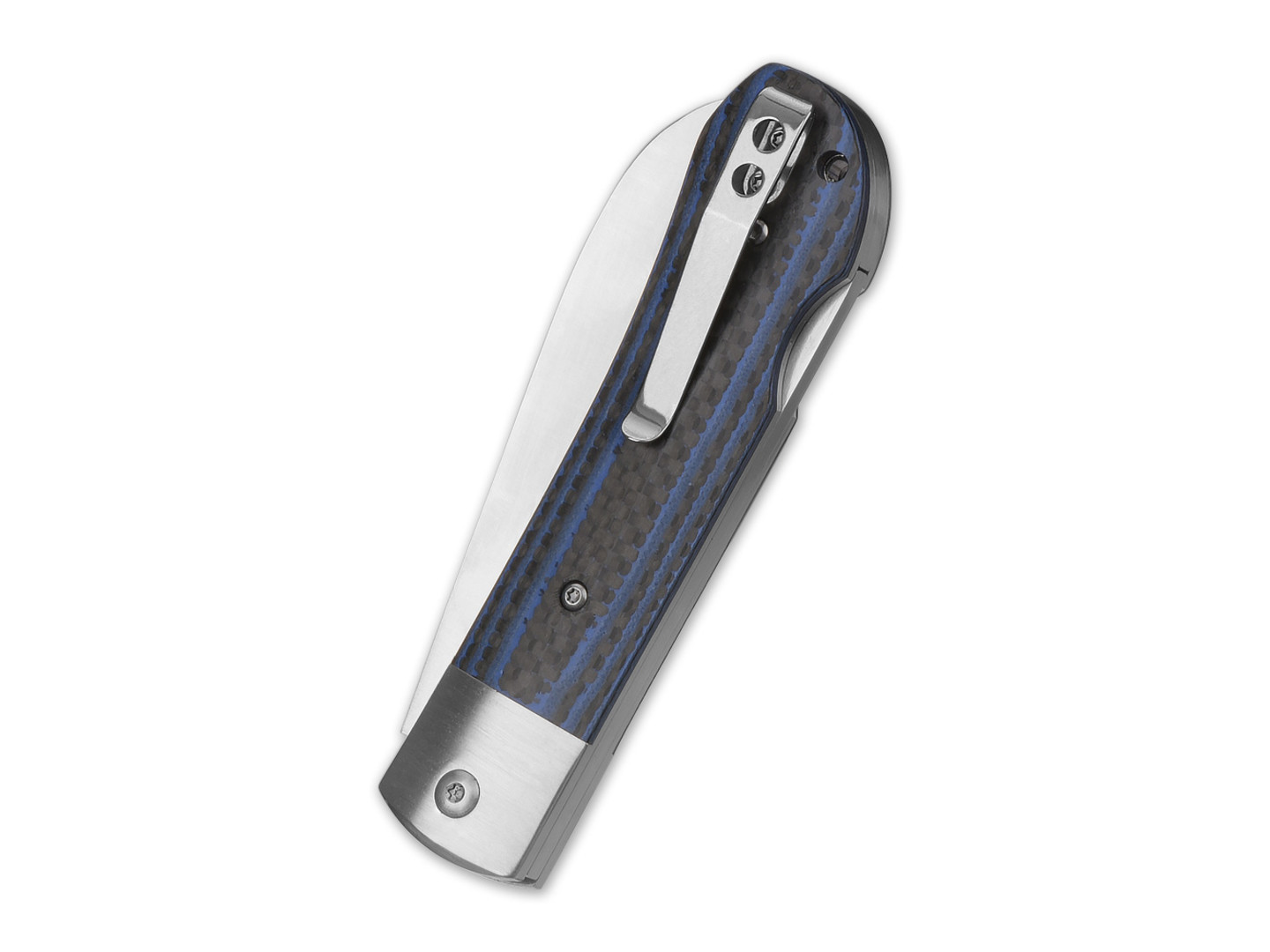 Нож QSP Worker QS128-D сталь N690, рукоять синяя G10, карбон, кожаный чехол