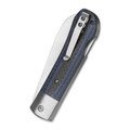 Нож QSP Worker QS128-D сталь N690, рукоять синяя G10, карбон, кожаный чехол