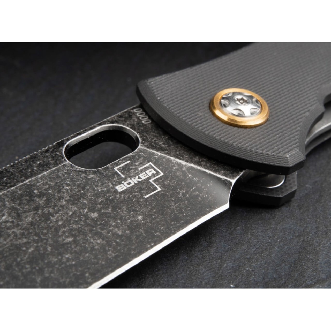 Нож Boker Plus Fieldfolder 01BO375 сталь D2 блэквош, рукоять G10 black, brass