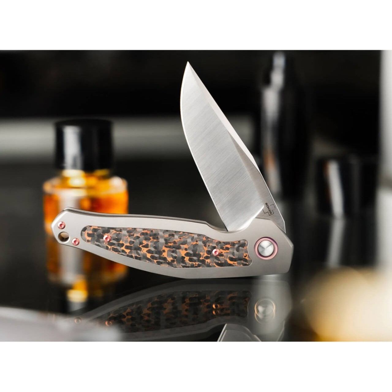 Нож Boker Plus Collection 2022 01BO2022 сталь M390, рукоять титан, карбон