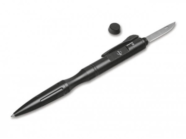 Boker Plus OTF Pen BK06EX600 тактическая ручка с выкидным ножом из стали D2