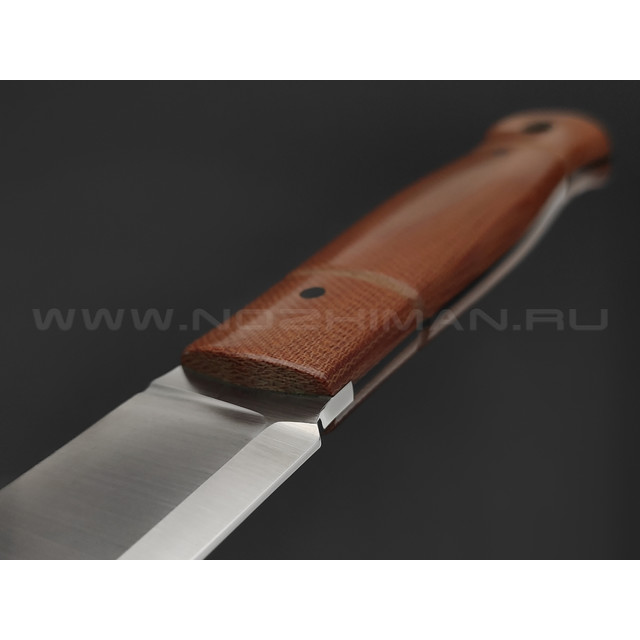 Апус нож Альфа сталь K110, рукоять Микарта коричневая
