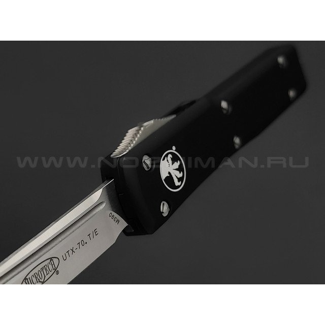 Нож Microtech UTX-70 T/E 149-4 сталь M390 сатин, рукоять Алюминий 6061-T6 чёрный
