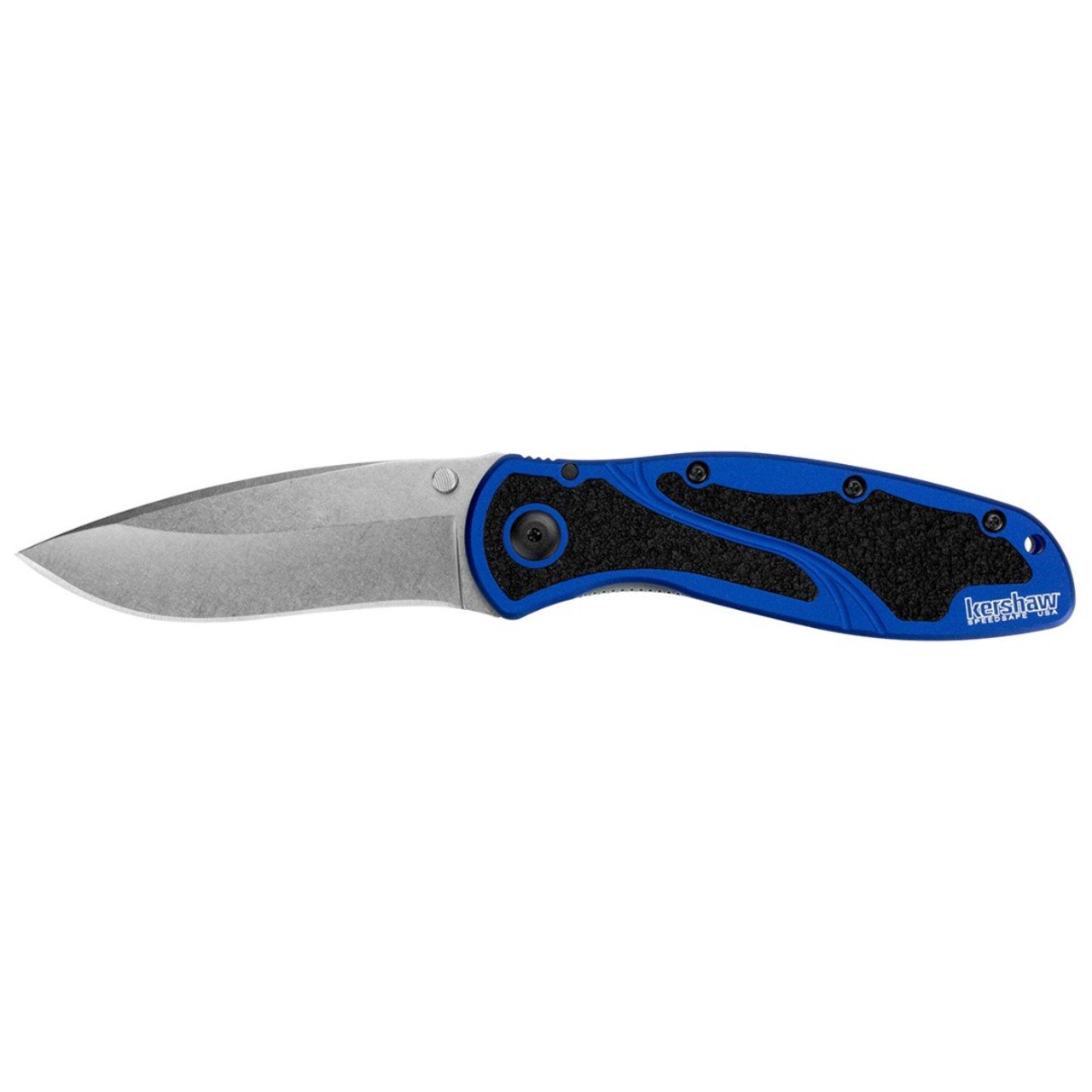 Нож Kershaw Blur 1670NBSW сталь Sandvik 14C28N стоунвош, рукоять Trac-Tec, Aluminum 6061-T6 blue