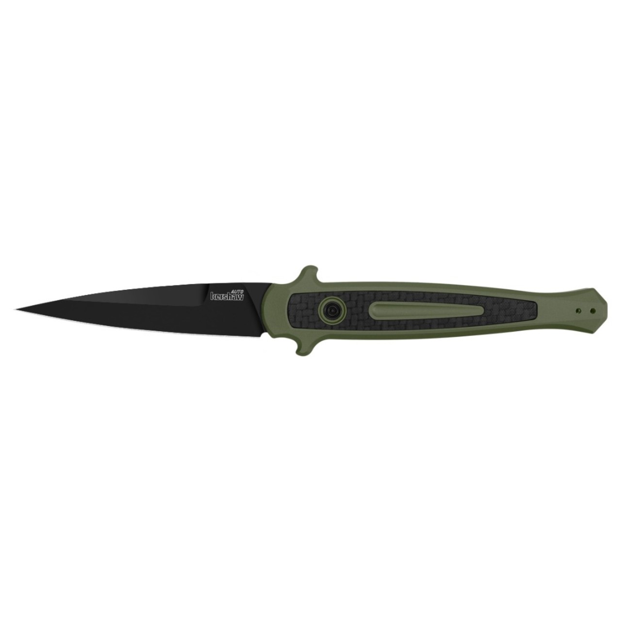 Нож Kershaw Launch 8 7150OLBLK сталь CPM 154 black, рукоять Aluminium 6061-T6 green, Carbon fiber