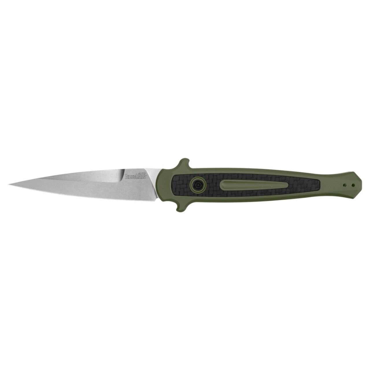 Нож Kershaw Launch 8 7150OLSW сталь CPM 154 стоунвош, рукоять Aluminum 6061-T6 green, Carbon fiber