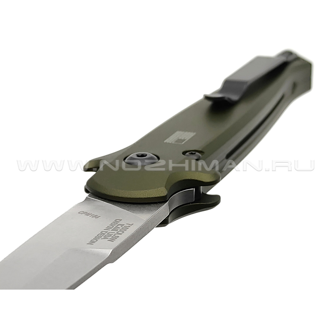 Нож Kershaw Launch 8 7150OLSW сталь CPM 154 стоунвош, рукоять Aluminum 6061-T6 green, Carbon fiber