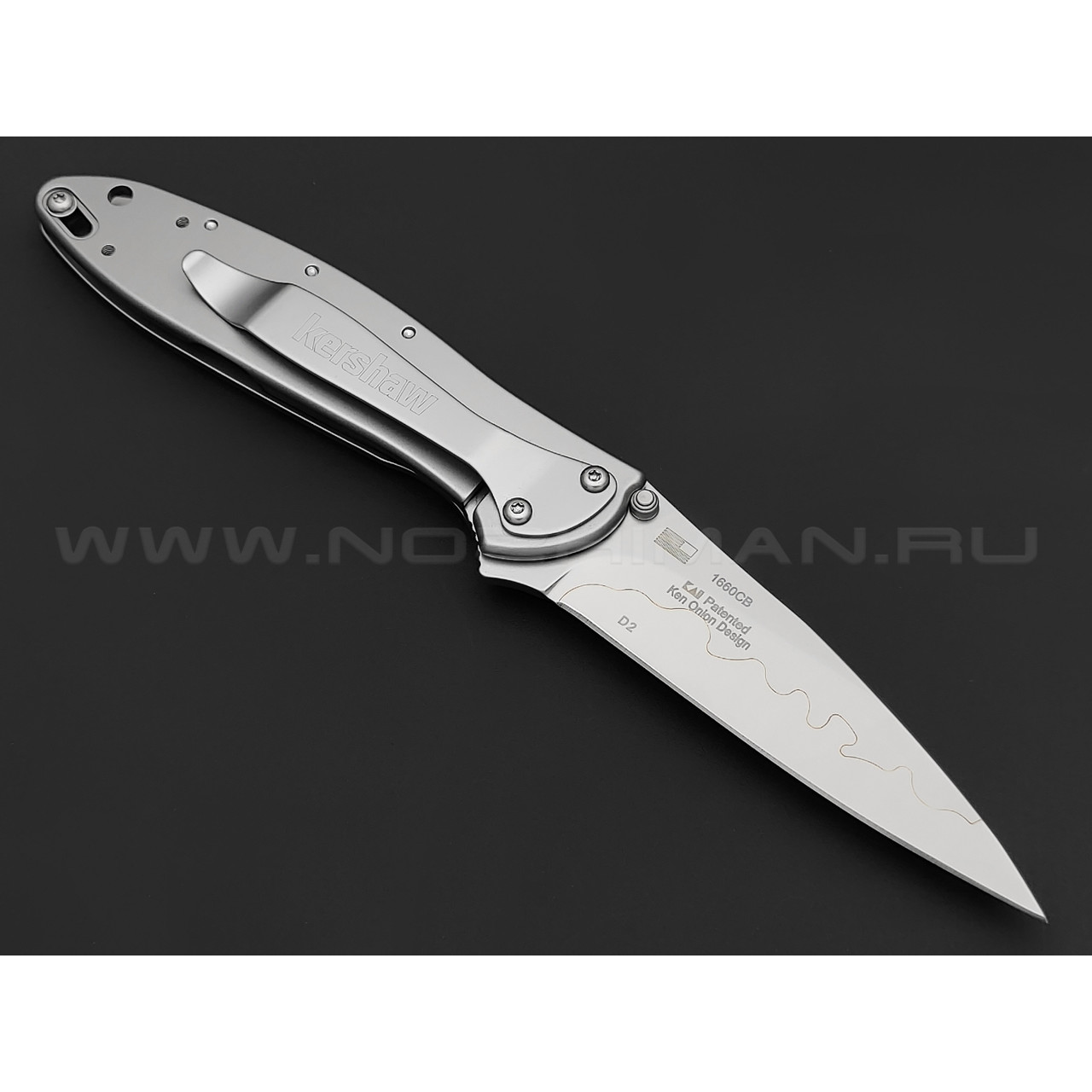 Нож Kershaw Leek 1660CB сталь Composite CPM-D2/Sandvik 14C28N, рукоять Stainless steel