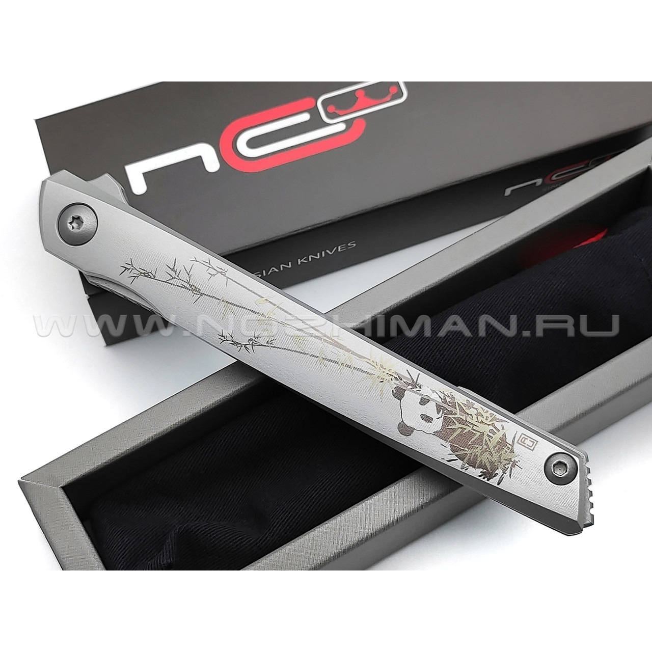 N.C.Custom складной нож Stylus Panda "Панда" сталь Aus-10, рукоять сталь