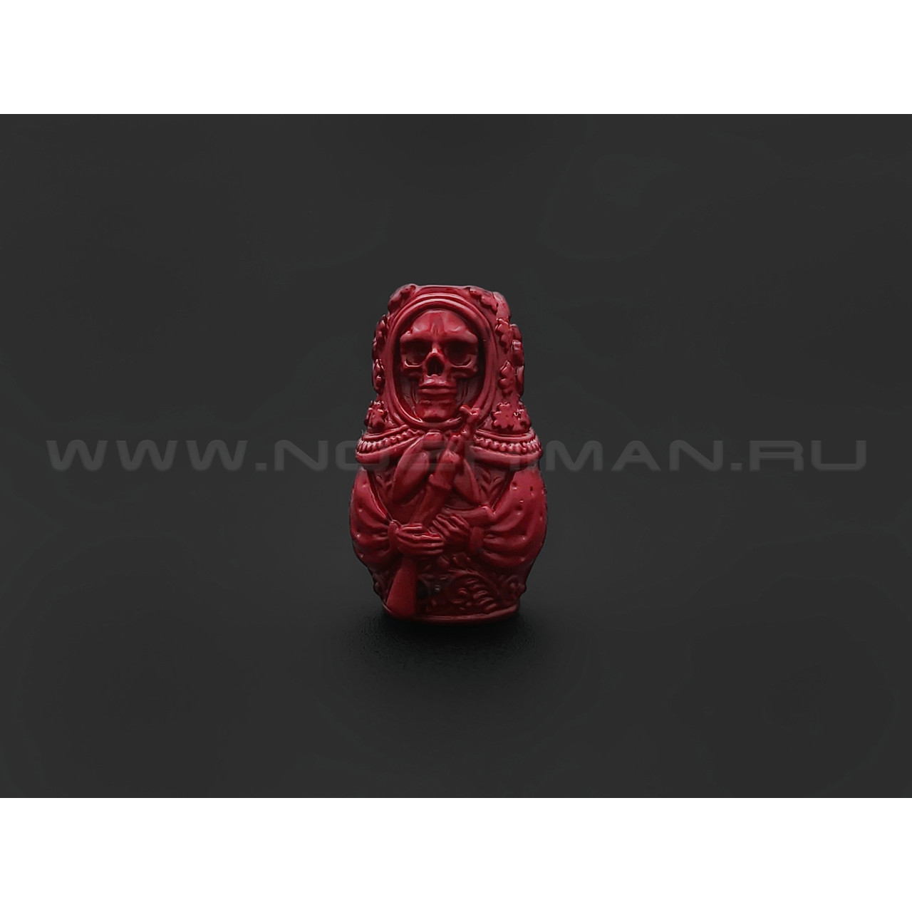 НАВЬ бусина "Матрешка мини - АК-47" бронза, cerakote красный