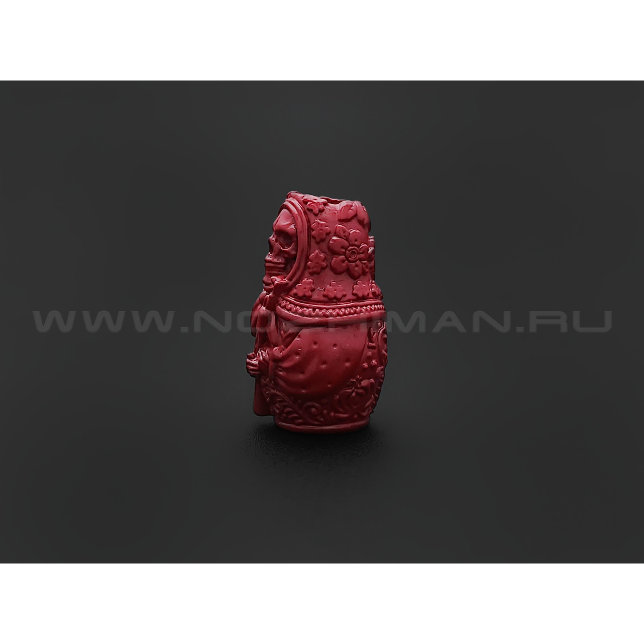 НАВЬ бусина "Матрешка мини - АК-47" бронза, cerakote красный