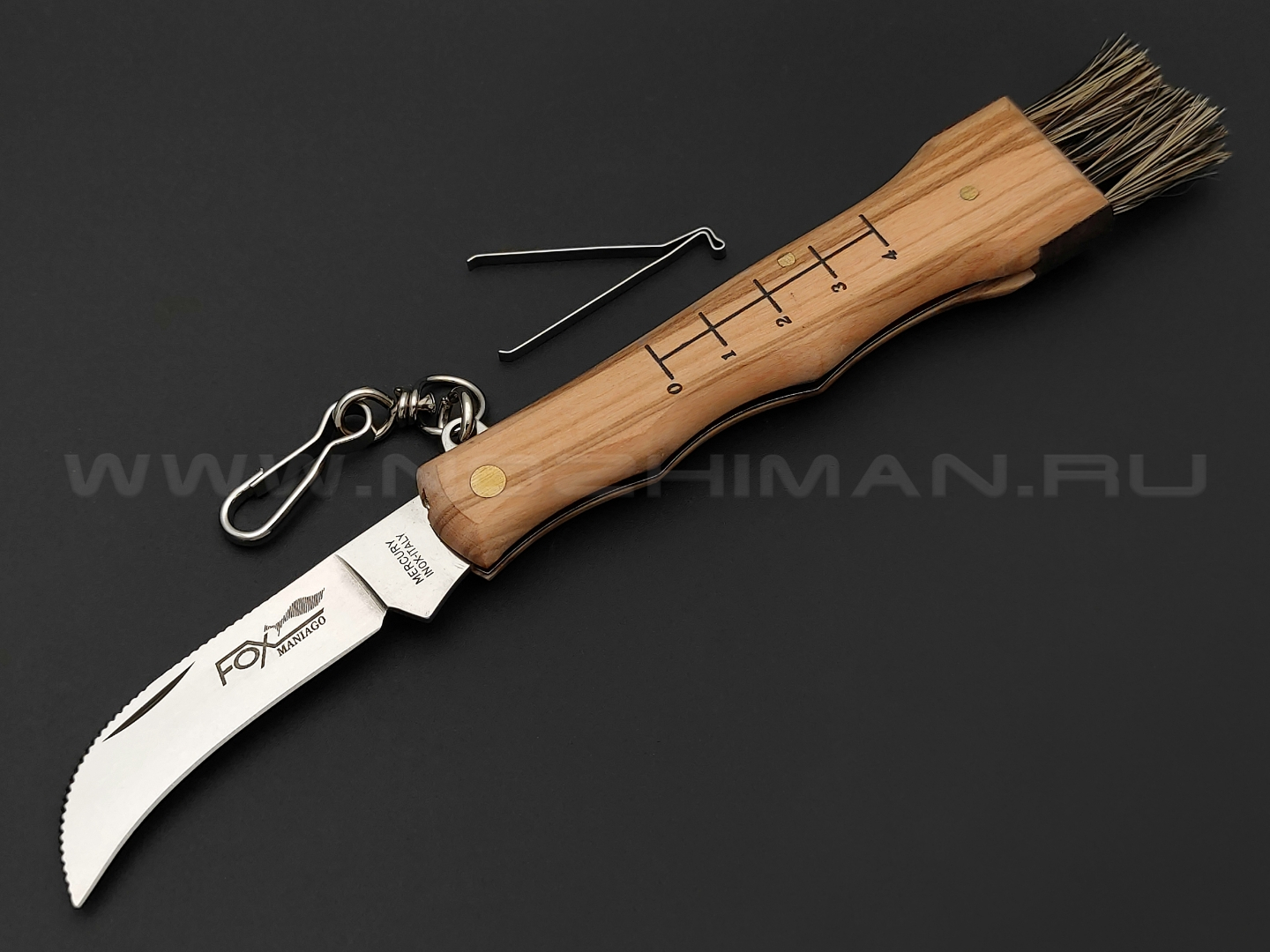 Нож грибника Fox Mushrooms Knife 405 OL сталь 420С, рукоять Дерево олива